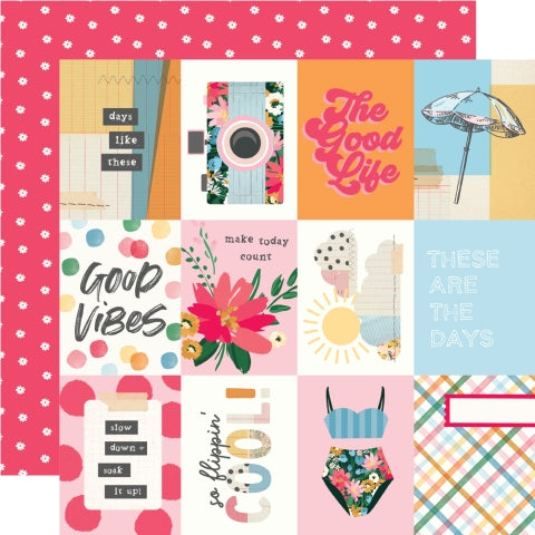 Simple Stories - Sunny Days Collection - 12 x 12 Double-Sided Cardstock -3 x 4 Elements
