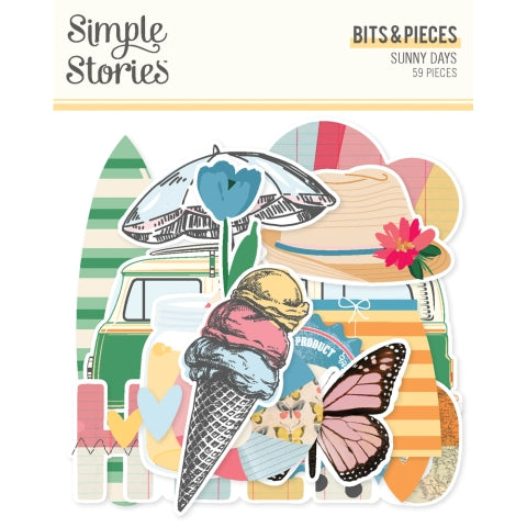 Simple Stories - Sunny Days Collection - Ephemera Bits & Pieces