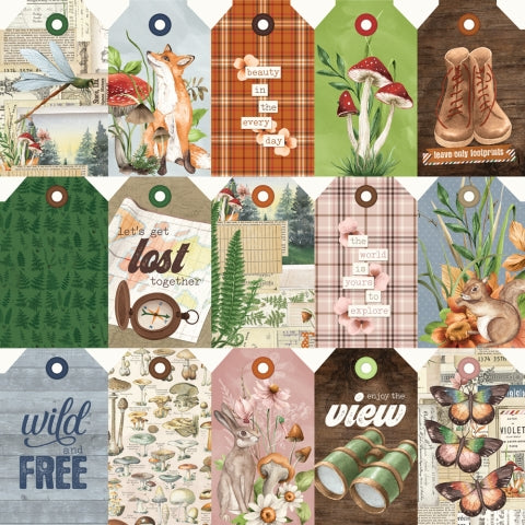 Simple Stories - Simple Vintage Woodlands - 12 x 12 Double-Sided Cardstock - Tag Elements