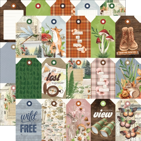 Simple Stories - Simple Vintage Woodlands - 12 x 12 Double-Sided Cardstock - Tag Elements