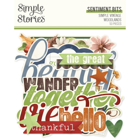Simple Stories - Simple Vintage Woodlands - Ephemera - Sentiment Bits