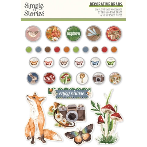 Simple Stories - Simple Vintage Woodlands - Decorative Brads