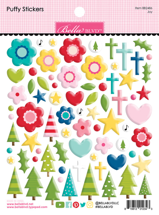 Bella Blvd - Let Us Adore Him Collection - Puffy Stickers - Joy