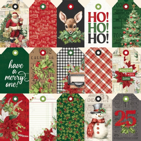Simple Stories - Simple Vintage Believe Collection - 12 x 12 Double-Sided Paper - Tag Elements