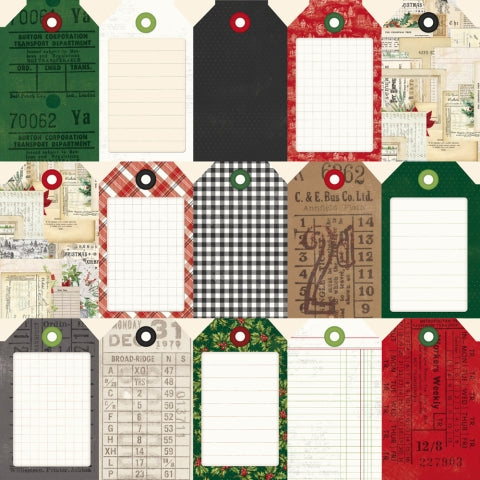 Simple Stories - Simple Vintage Believe Collection - 12 x 12 Double-Sided Paper - Tag Elements