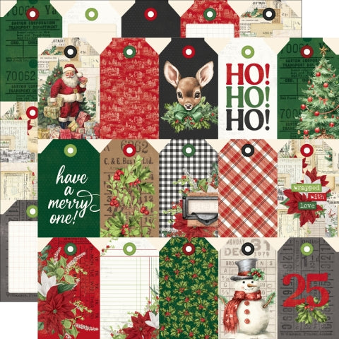 Simple Stories - Simple Vintage Collection - 12 x 12 Double-Sided Paper - Tag Elements