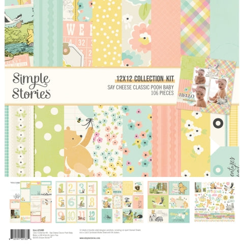 Simple Stories - Say Cheese Classic Pooh Baby Collection - 12 x 12 Collection Kit With Stickers