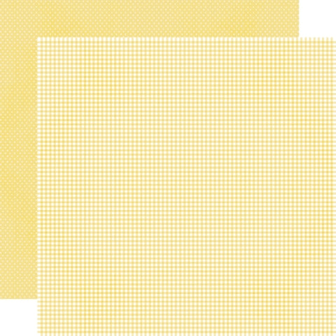 Simple Stories - Say Cheese Classic Pooh Baby Collection - 12 x 12 Double-Sided Cardstock - Buttercup Gingham