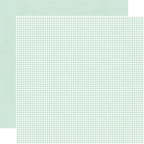 Simple Stories - Say Cheese Classic Pooh Baby Collection - 12 x 12 Double-Sided Cardstock - Robin's Egg Gingham