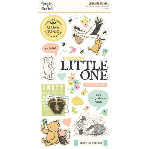 Simple Stories - Say Cheese Classic Pooh Baby Collection - 6 X 12 Chipboard