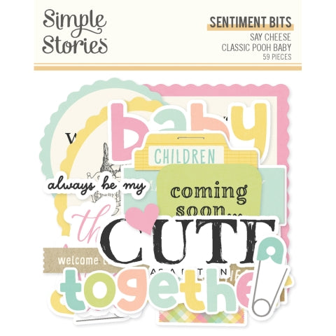 Simple Stories - Say Cheese Classic Pooh Baby Collection - Sentiment Bits & Pieces