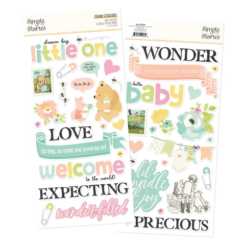 Simple Stories - Say Cheese Classic Pooh Baby Collection - Foam Stickers