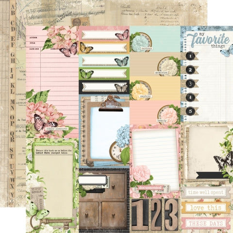 Simple Stories - Simple Vintage Junk Drawer Collection - 12 x 12 Double-Sided Designer Cardstock - Journal Elements