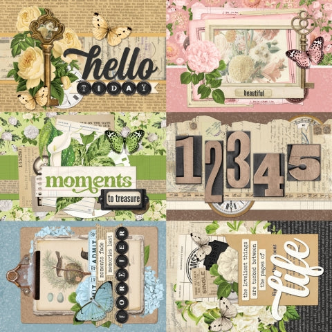 Simple Stories - Simple Vintage Junk Drawer Collection - 12 x 12 Double-Sided Designer Cardstock - 4 x 6 Elements