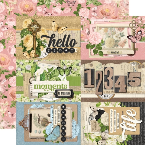 Simple Stories - Simple Vintage Junk Drawer Collection - 12 x 12 Double-Sided Designer Cardstock - 4 x 6 Elements