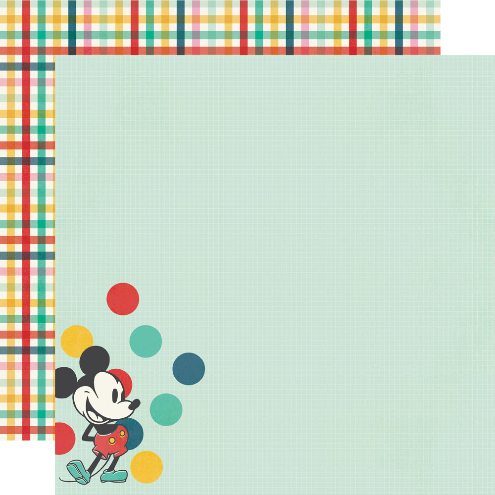 Colorful paper with a cartoon character 