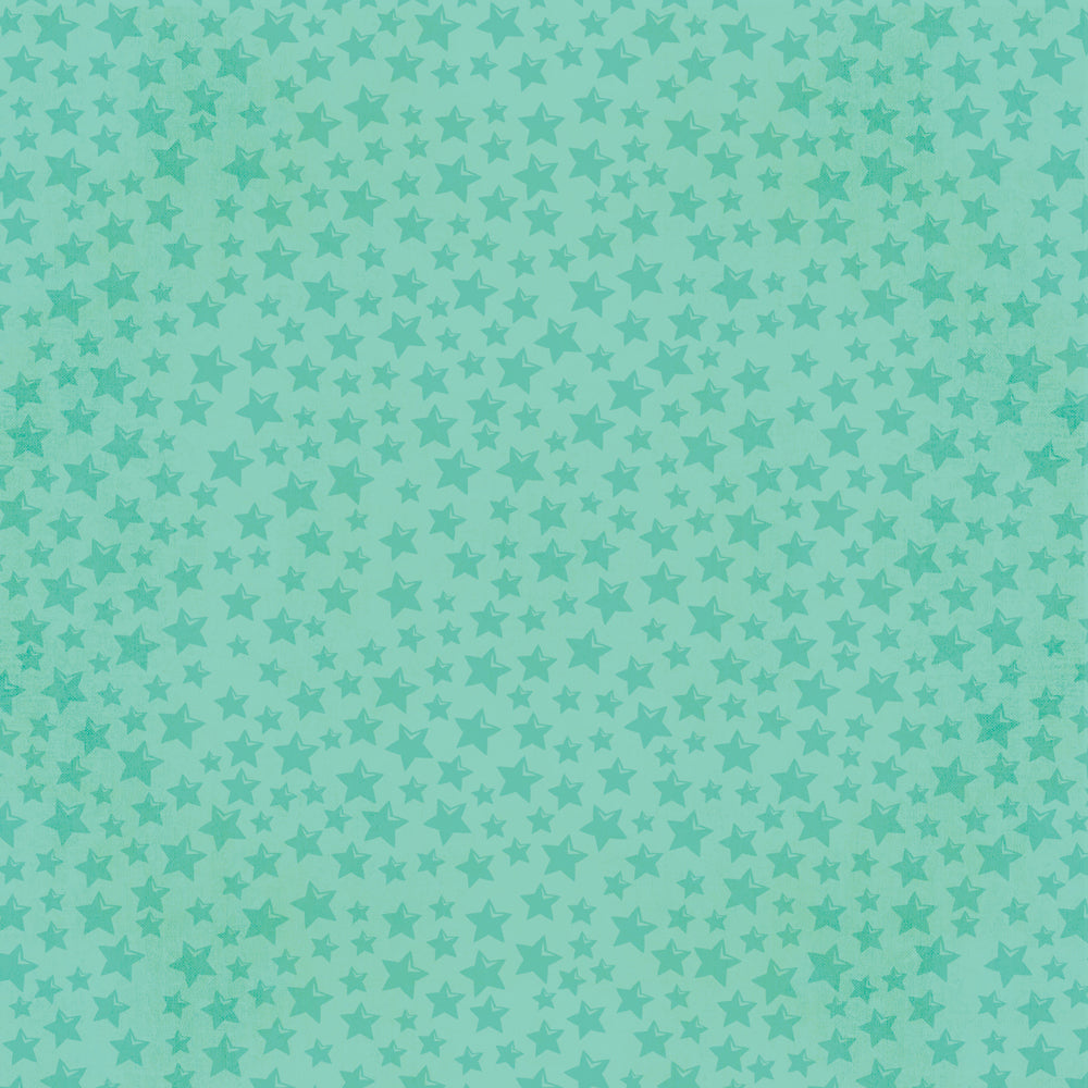 Pattern of small stars on a teal background