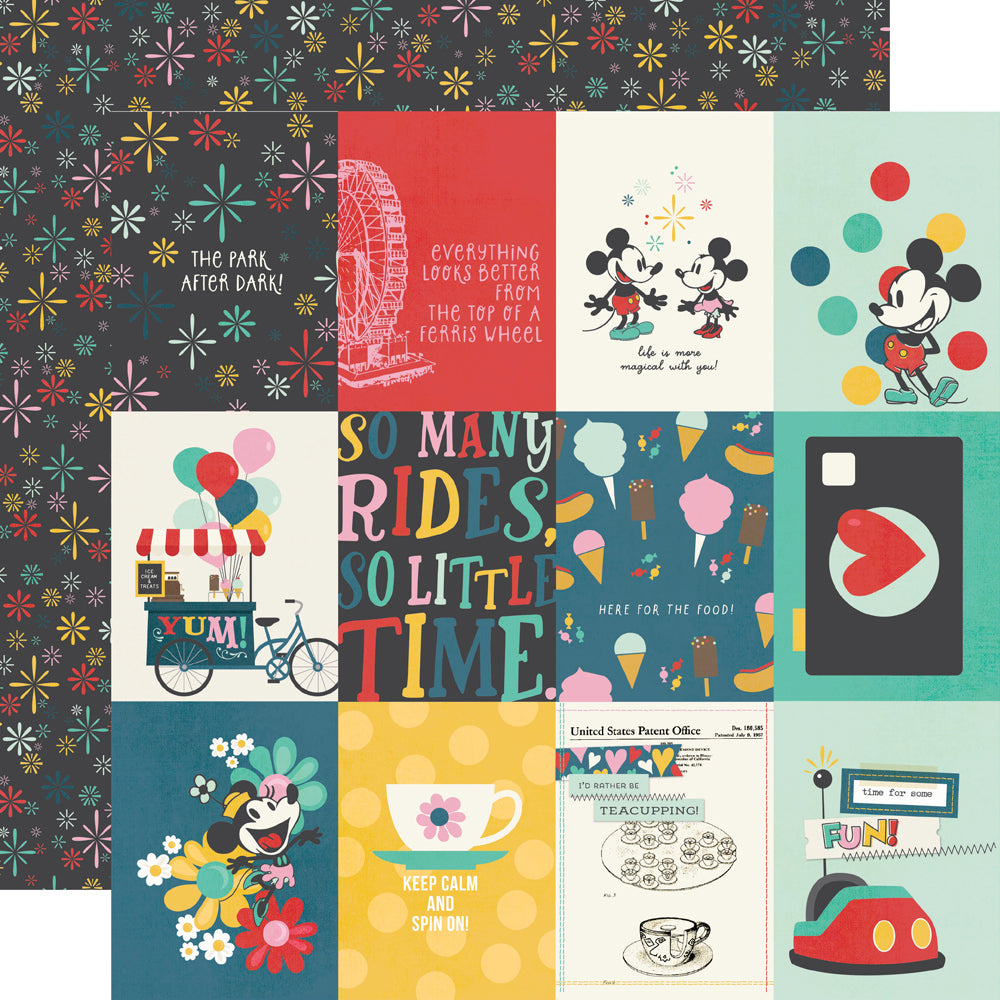 Collage of colorful Disney-themed cards with various designs and text.