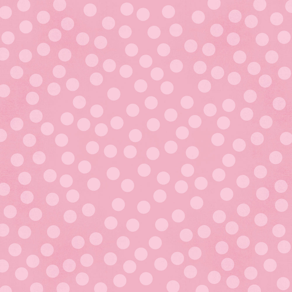 Pink background with white polka dots