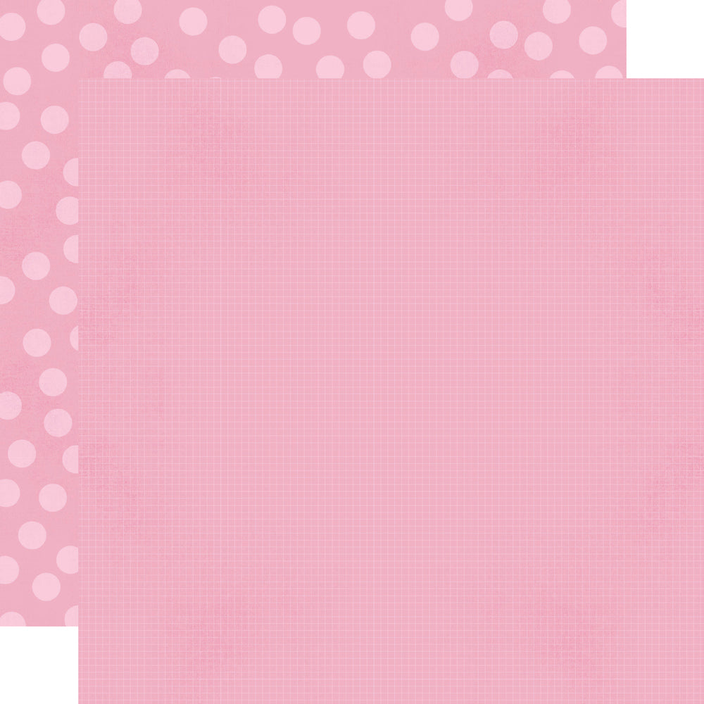 Pink polka dot border on a pink background