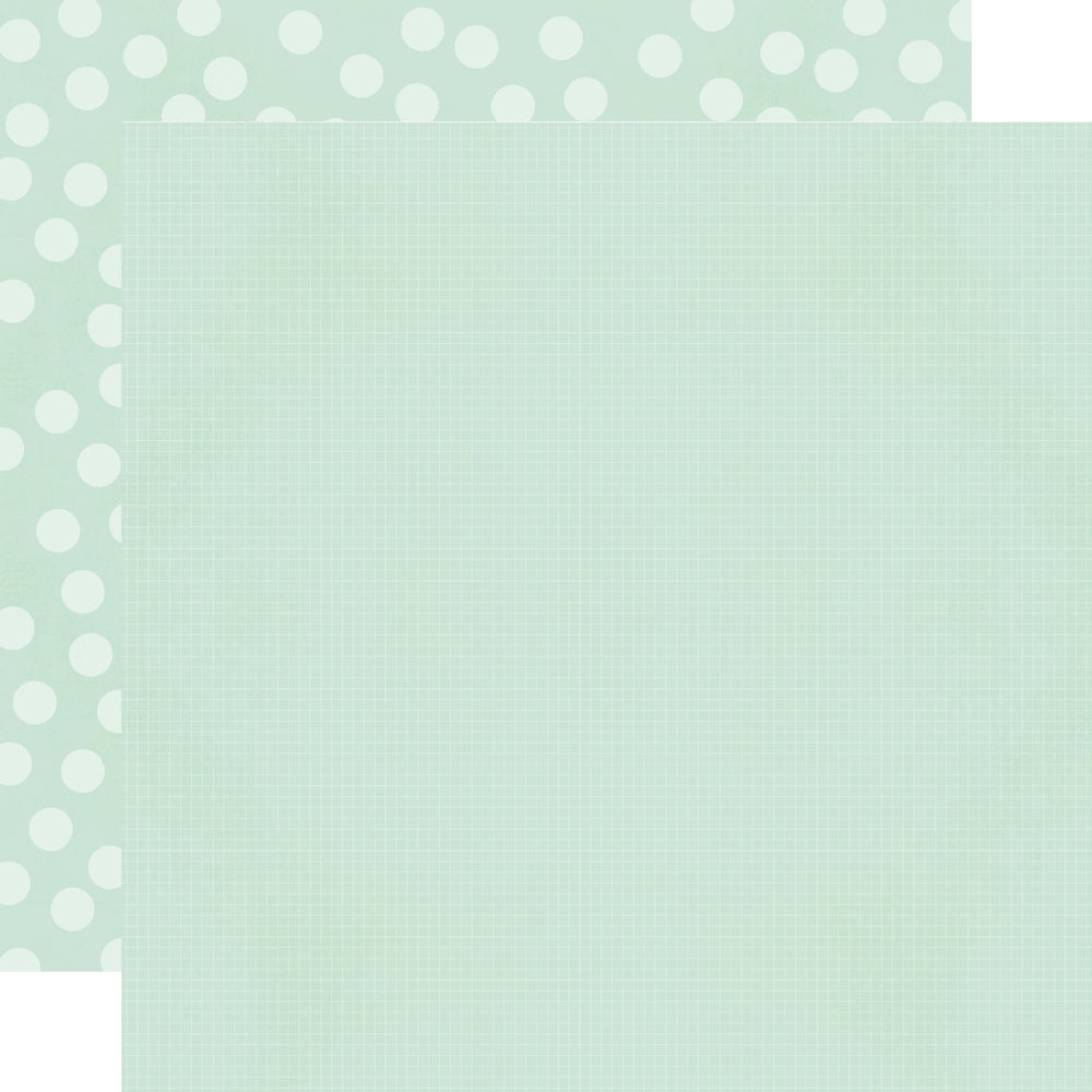 Light green paper with white polka dot paper