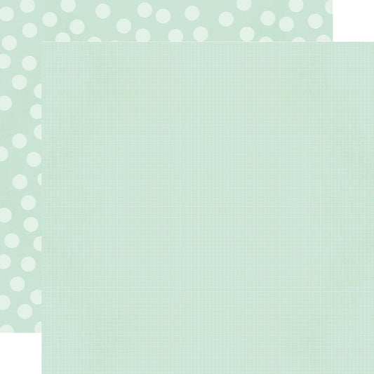 Light green paper with white polka dot paper