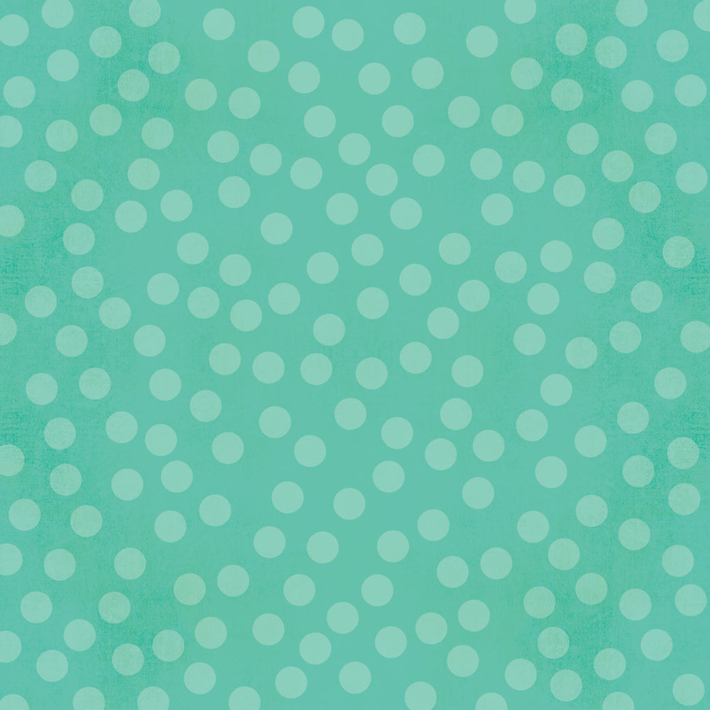 Pattern of light teal polka dots on a teal background