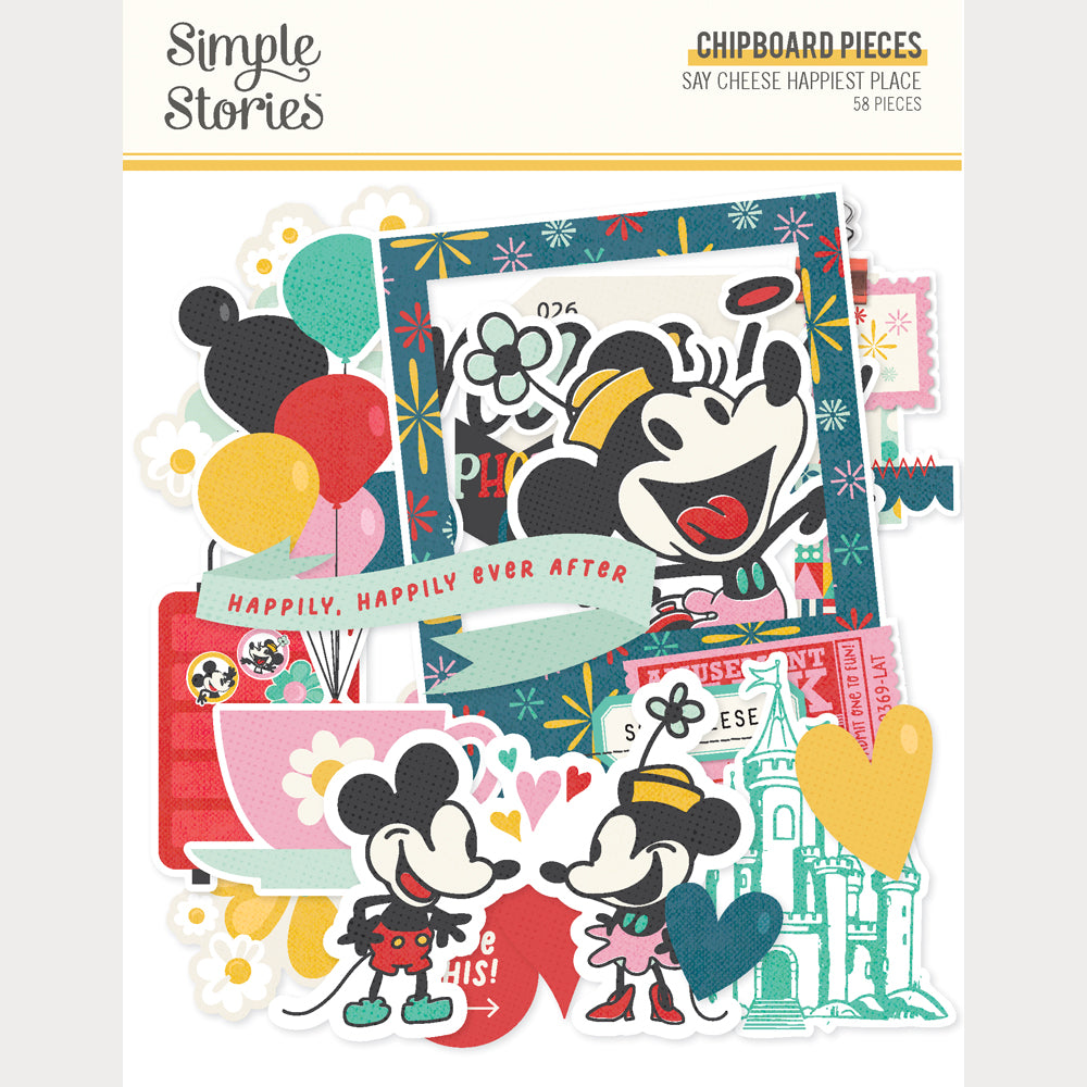 Simple Stories - Say Cheese Happiest Place Collection - Chipboard Stickers