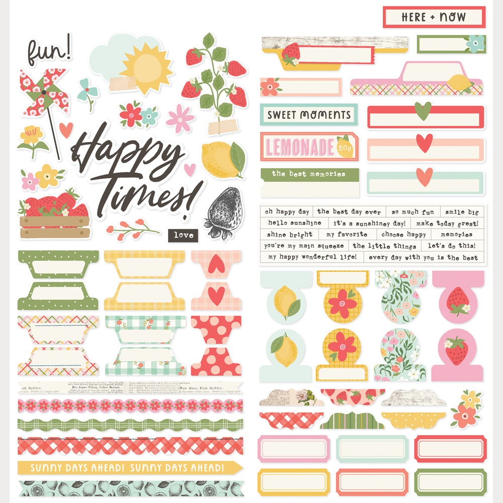 Simple Stories - Pink Lemonade Collection - Cardstock Stickers - Basics