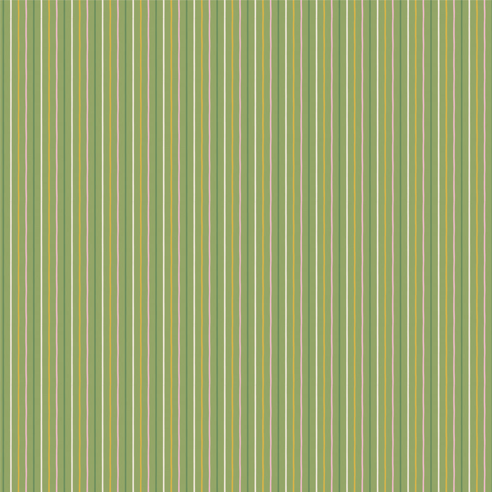 Pattern of vertical stripes in green and brown on a green background