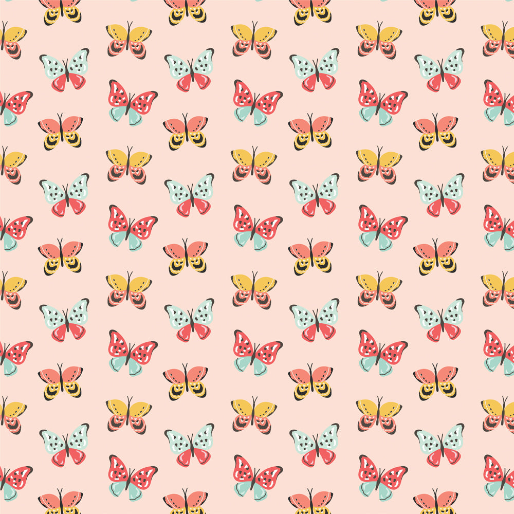 Simple Stories - Pink Lemonade Collection - 12 x 12 Double Sided Paper - Spread Your Wings