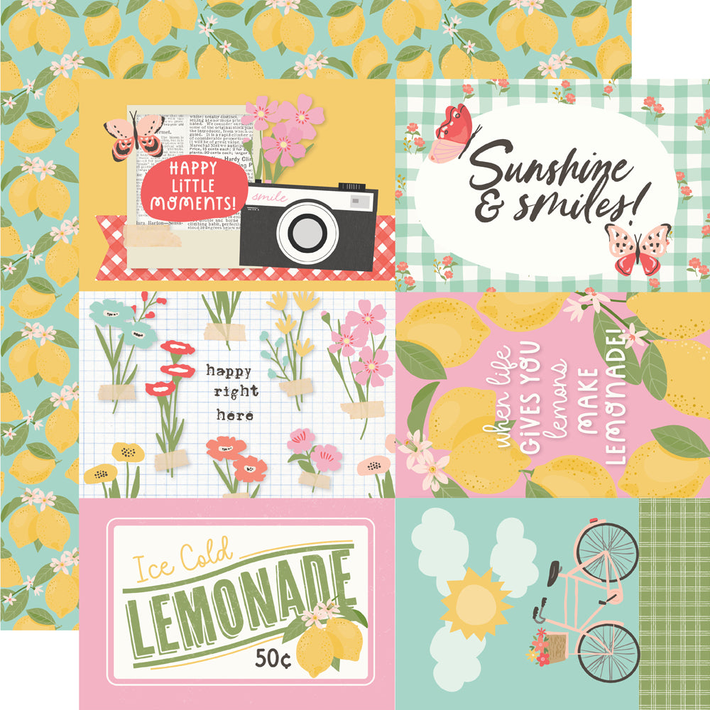 Collection of scrapbook pages with lemon-themed designs, text, and illustrations.