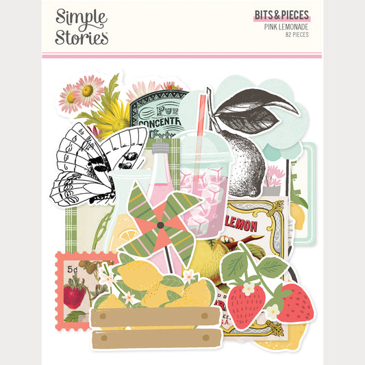 Collection of decorative stickers with fruits, flowers, and vintage elements on a white background.