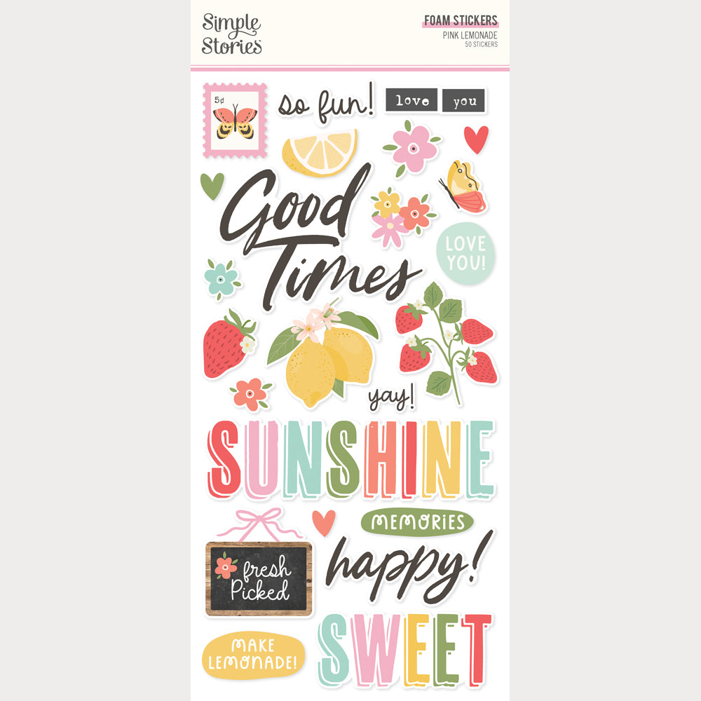 Packaging of decorative stickers with colorful text and graphics on a white background