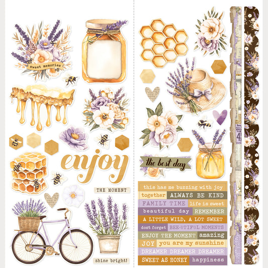 Simple Stories - Lavender Fields Collection - Cardstock Stickers -Icons
