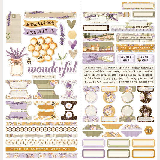 Simple Stories - Lavender Fields Collection - Cardstock Stickers - Basics