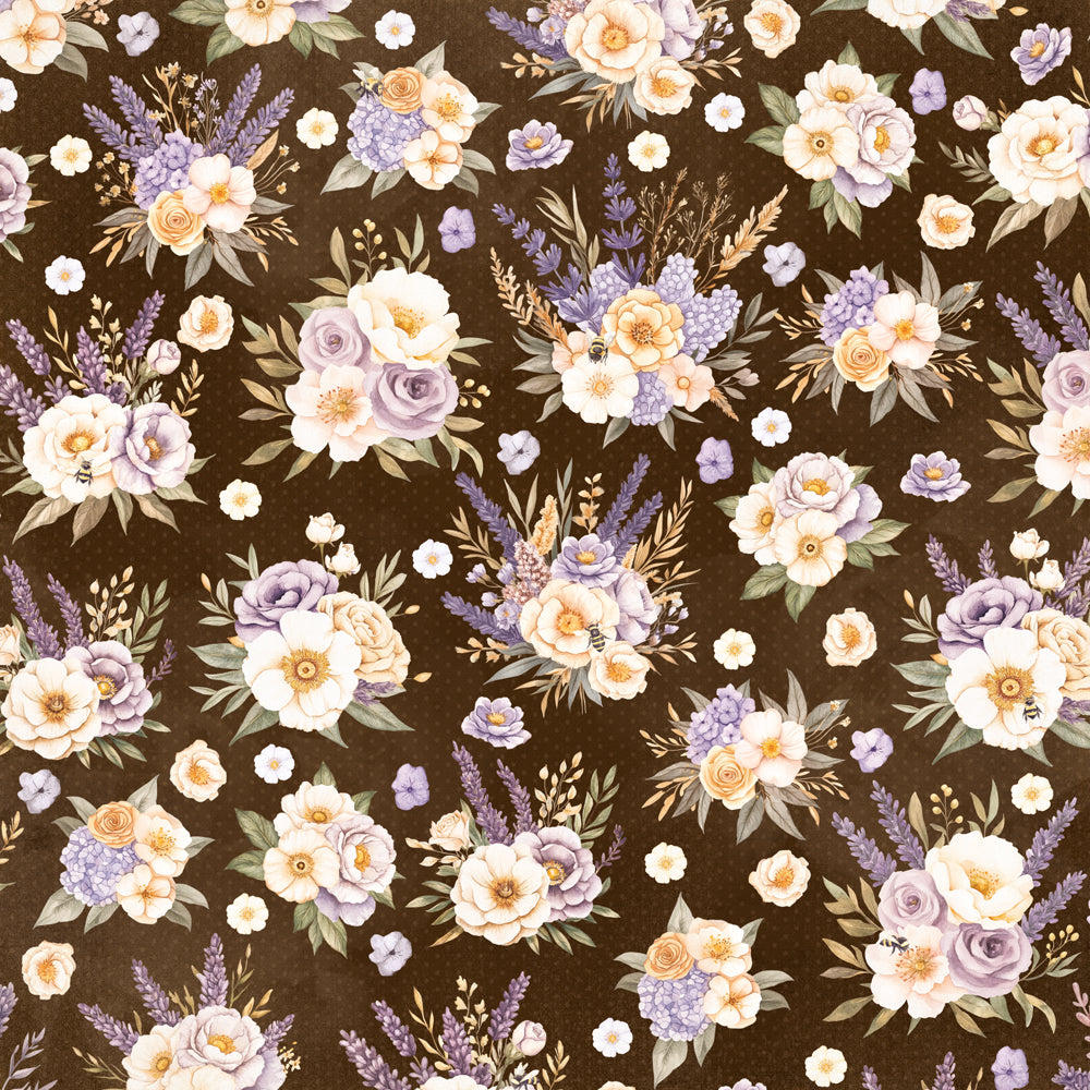Simple Stories - Lavender Fields Collection - 12 x 12 Double Sided Paper - Buzz And Bloom