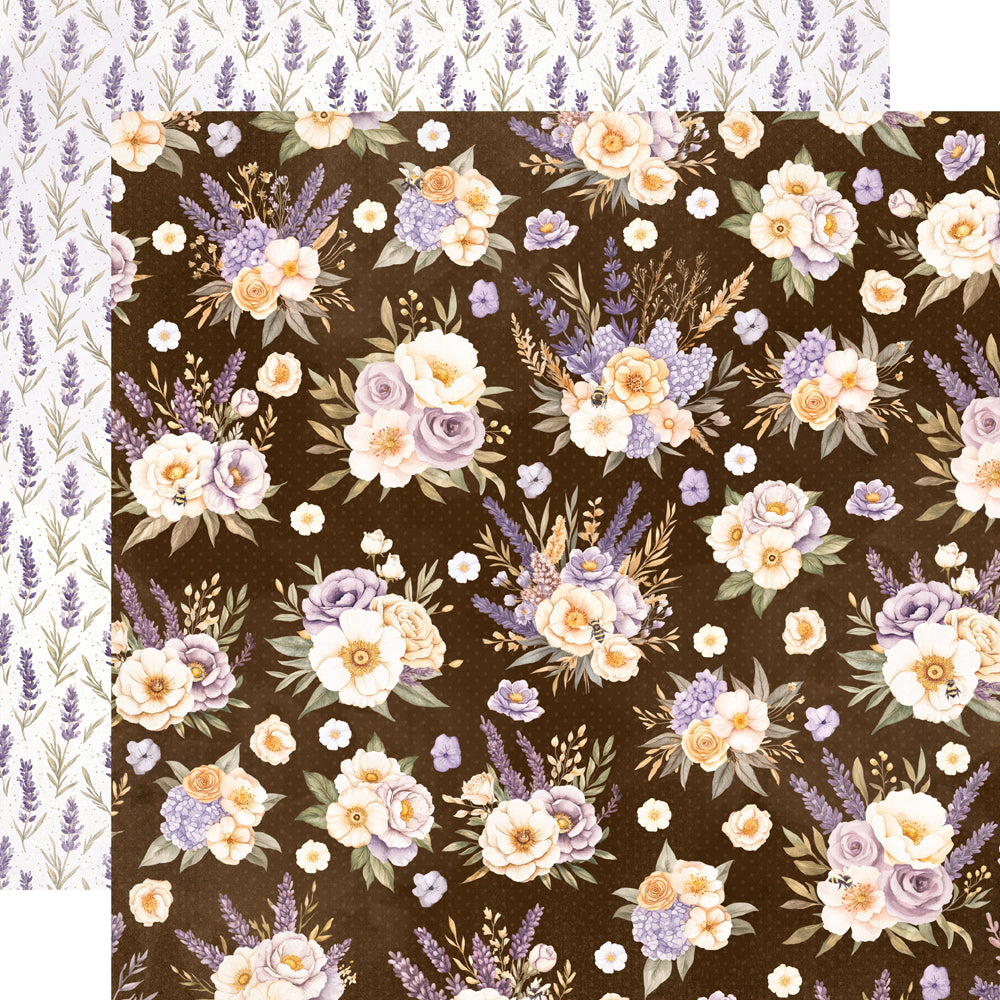 Simple Stories - Lavender Fields Collection - 12 x 12 Double Sided Paper - Buzz And Bloom