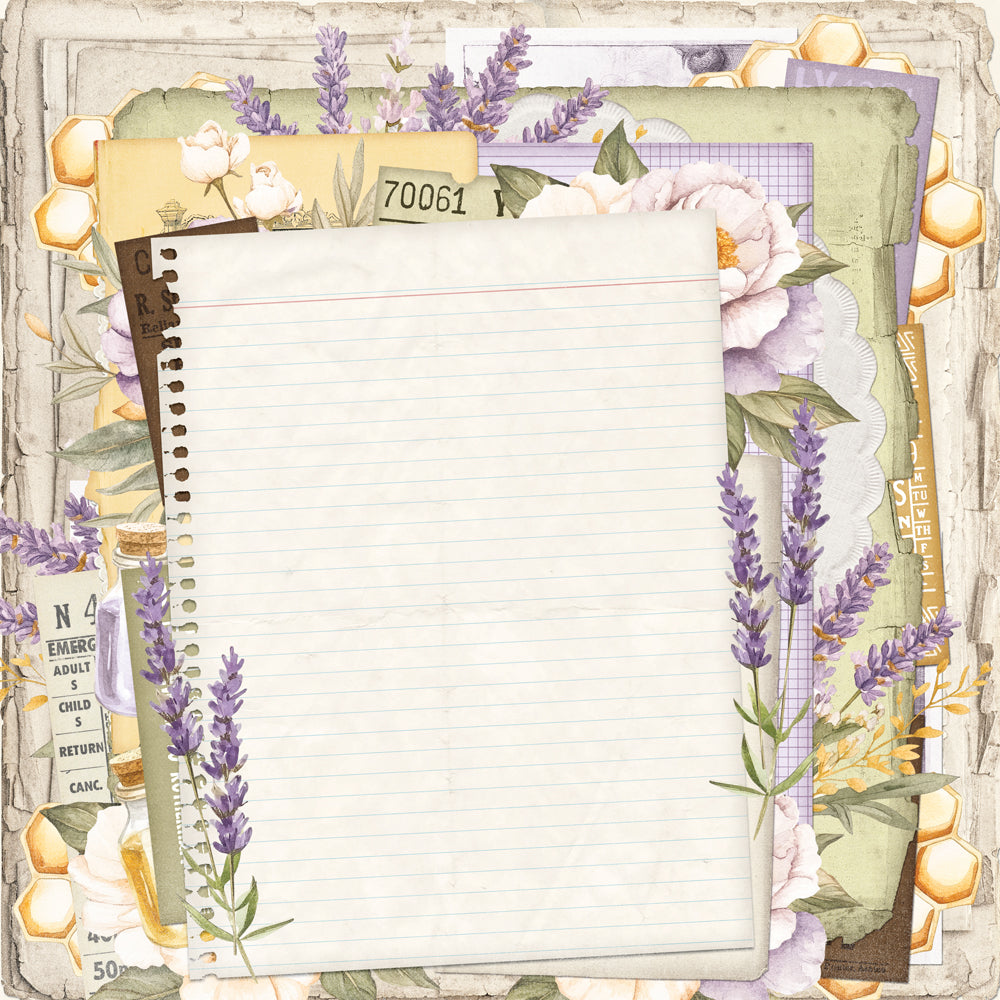 Simple Stories - Lavender Fields Collection - 12 x 12 Double Sided Paper - Lavender Skies
