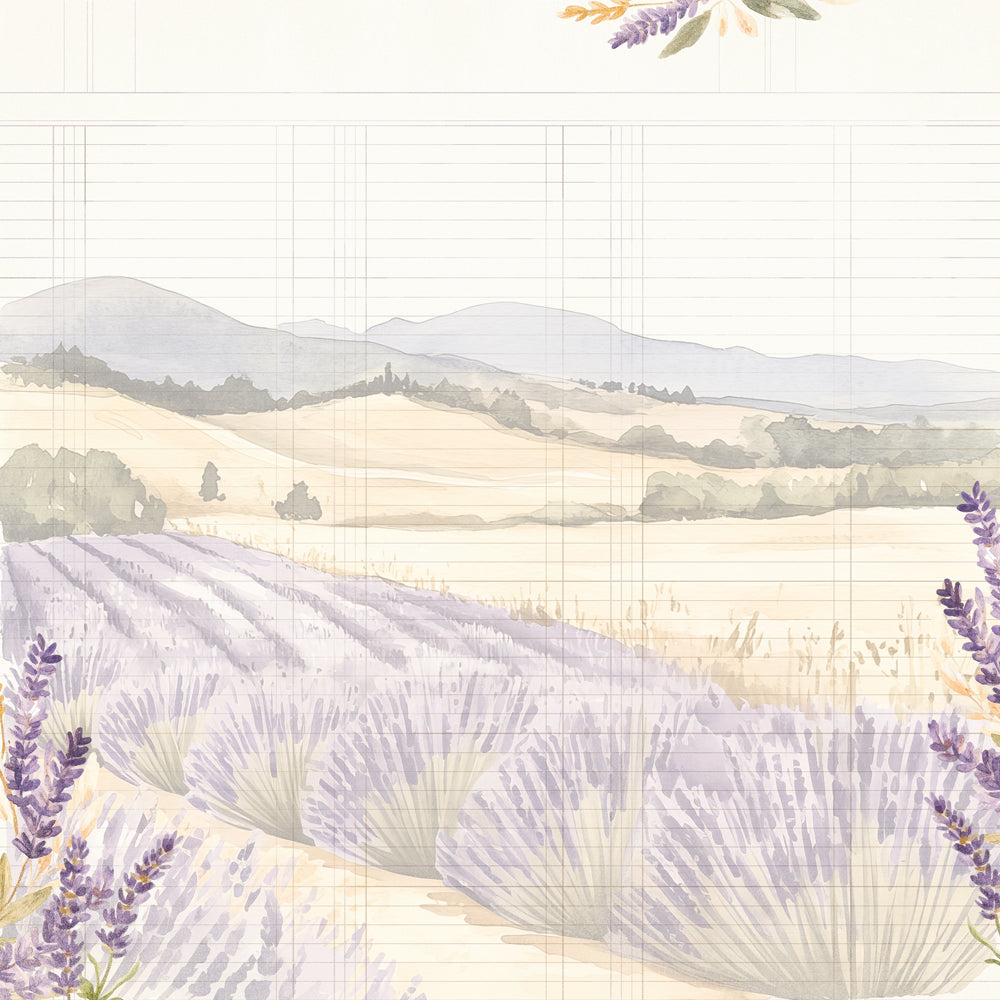 Simple Stories - Lavender Fields Collection - 12 x 12 Double Sided Paper - Lavender Skies