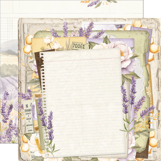 Simple Stories - Lavender Fields Collection - 12 x 12 Double Sided Paper - Lavender Skies