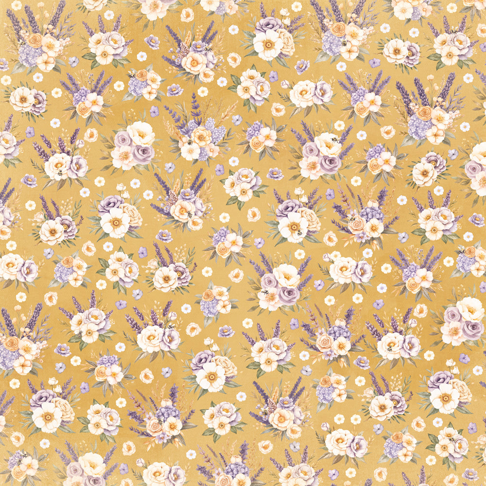Simple Stories - Lavender Fields Collection - 12 x 12 Double Sided Paper - Stay Golden