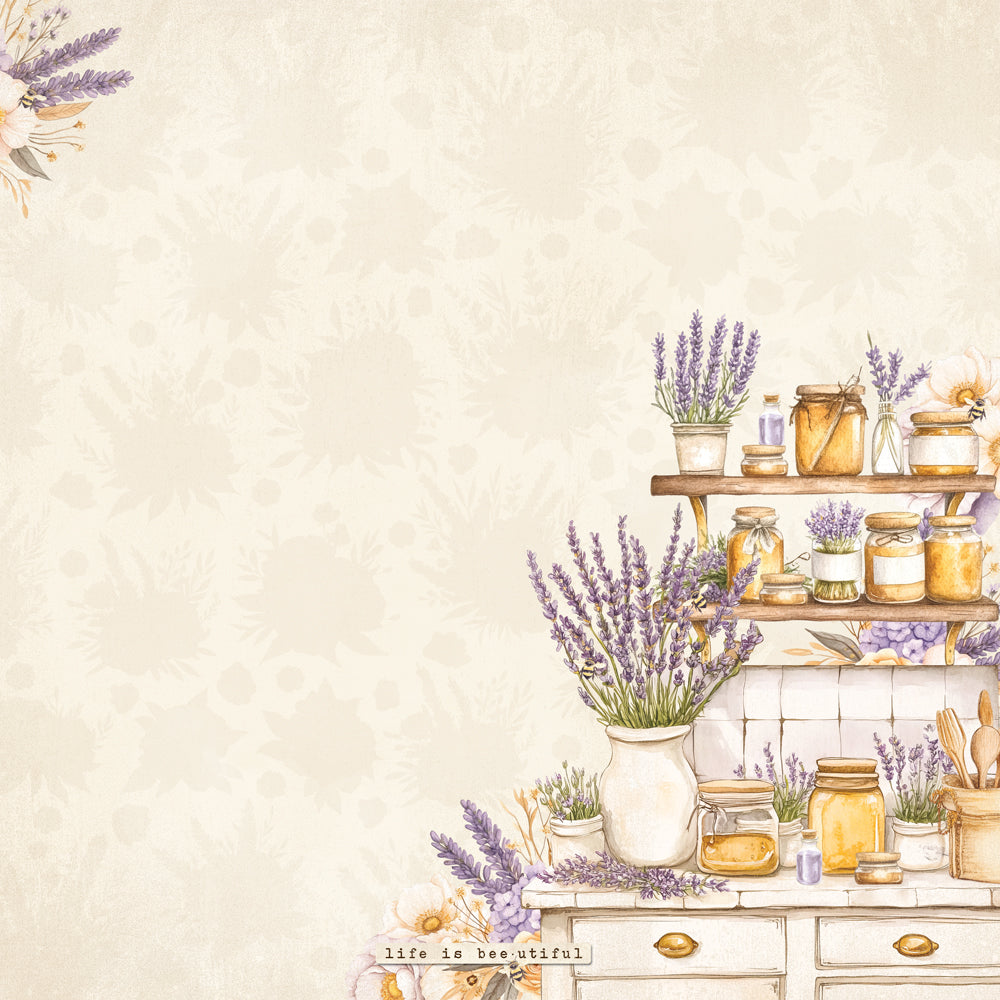 Simple Stories - Lavender Fields Collection - 12 x 12 Double Sided Paper - Stay Golden