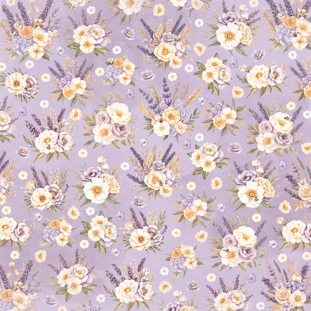 Simple Stories - Lavender Fields Collection - 12 x 12 Double Sided Paper - 4 x 6 Elements