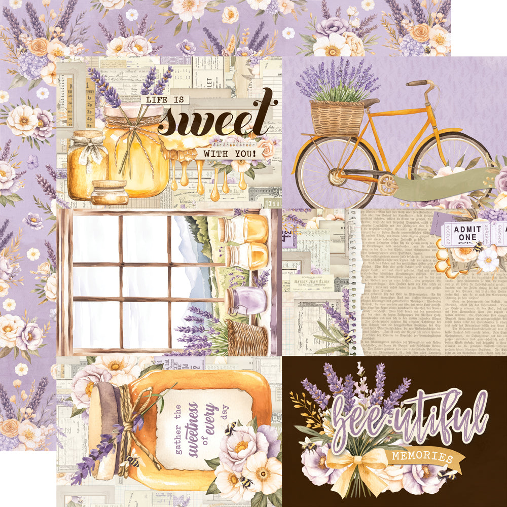 Simple Stories - Lavender Fields Collection - 12 x 12 Double Sided Paper - 4 x 6 Elements