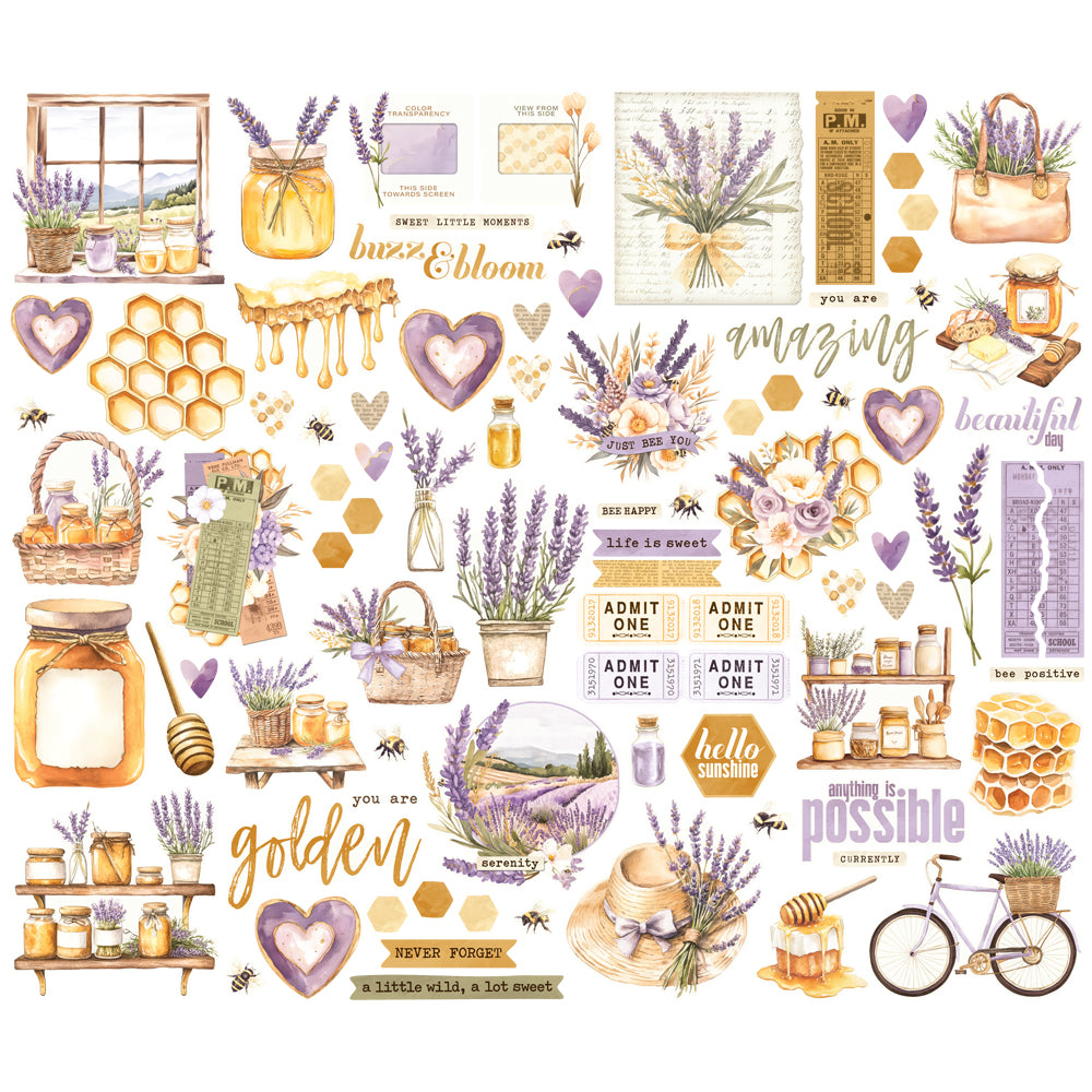 Simple Stories - Lavender Fields Collection - Ephemera - Bits And Pieces