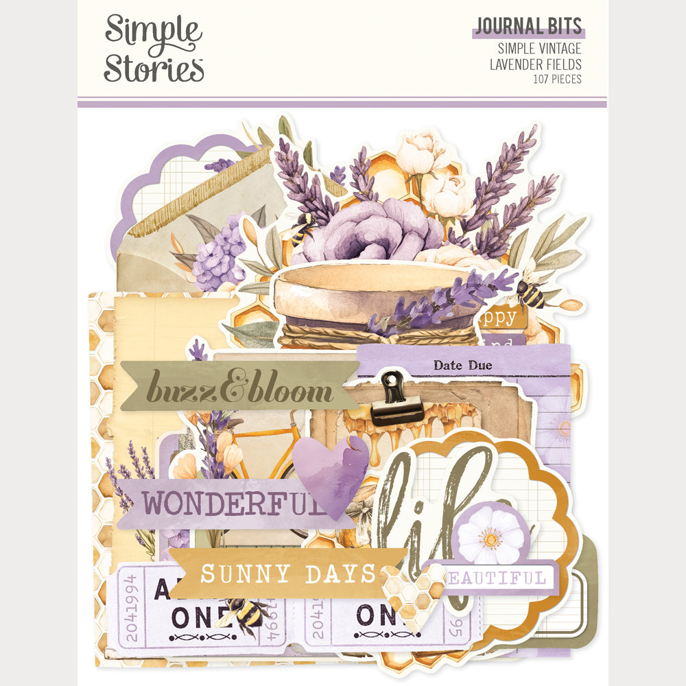 Simple Stories - Lavender Fields Collection - Ephemera - Journal Bits And Pieces
