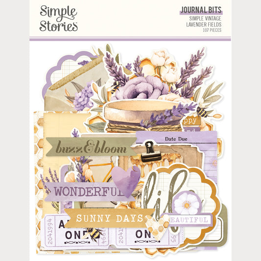Simple Stories - Lavender Fields Collection - Ephemera - Journal Bits And Pieces