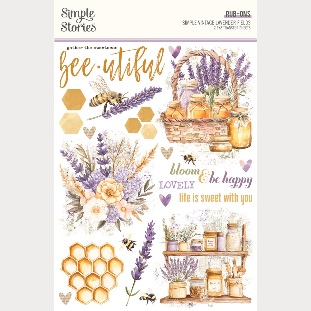 Simple Stories - Lavender Fields Collection - Rub Ons