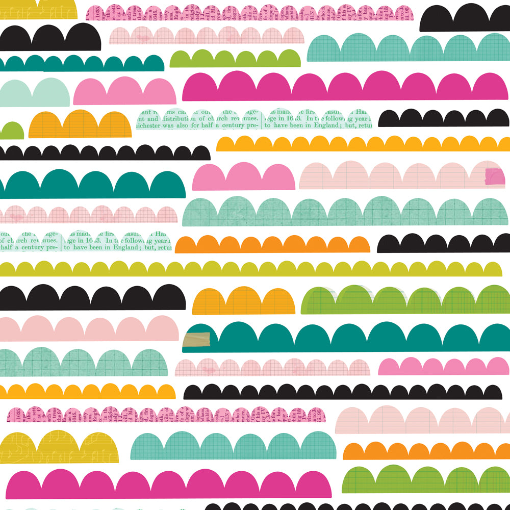 Colorful pattern of geometric shapes on a white background